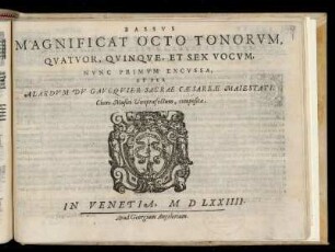 Alarde du Gaucquier: Magnificat octo tonorum. Bassus