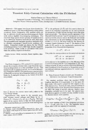 Transient eddy-current calculation with the FI-method