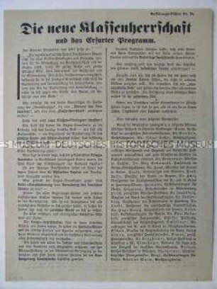 Propagandaflugblatt der Deutschen Erneuerungs-Gemeinde über das Erfurter Programm der Sozialdemokratie
