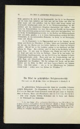 ¬Die¬ Bibel im geschichtlichen Religionsunterricht