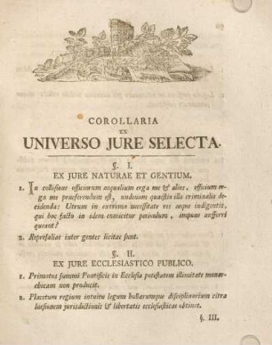 Corollaria ex universo jure selecta.