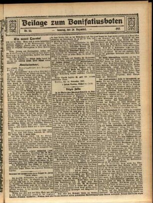 Zweite Ausgabe vom Sonntag, den 28. Dezember 1913.