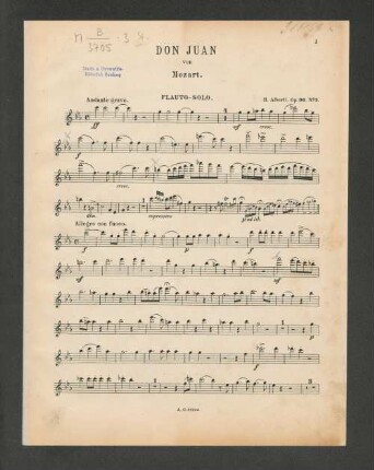 Don Juan von Mozart. Flauto-Solo.