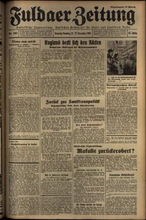 Erste Ausgabe vom Samstag, den 21. Dezember 1935.