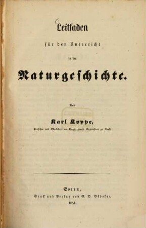 Leitfaden für den Unterricht in der Naturgeschichte