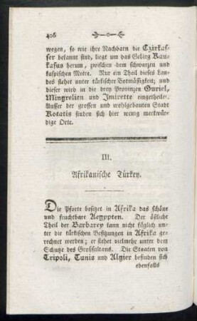 III. Afrikanische Türkey.
