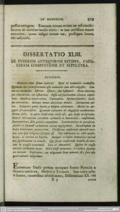 Dissertatio XLIII. De Funerum Antiquorum Ritibus, Cadaverum Combustione Et Sepultura