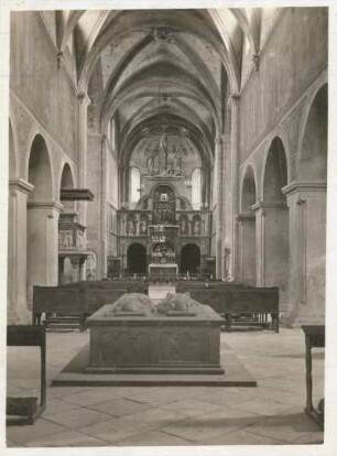 Wechselburg, Klosterkirche, Mittelschiff nach Osten