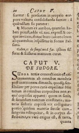 Caput V. De Sudore.
