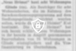 "Neue Heimat" baut acht Wohnungen