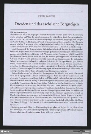 Dresden und das sächsische Bergsteigen