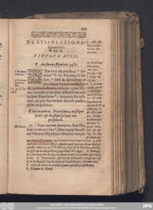 De Stipulatione servorum. Titulus XVIII.