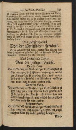 Das dreyzehende Capitel Von der heiligen Tauffe.