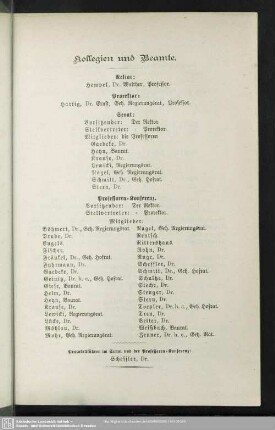 Kollegien und Beamte