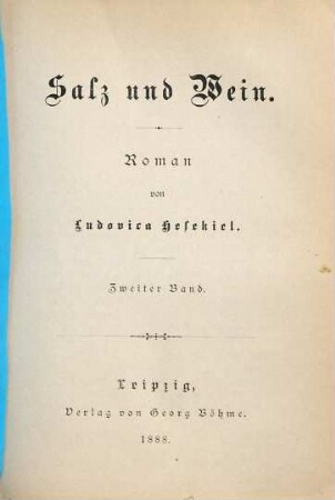 Salz und Wein : Roman, 2