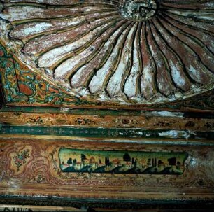 Ambelákia, Archontikon Svarts, Inneres, zweites Obergeschoss. Decke eines Zimmers