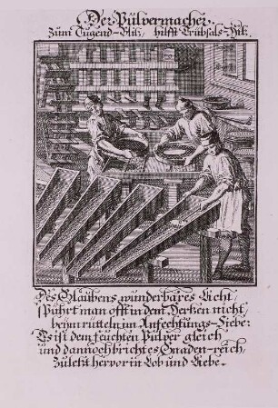 Abbildungen der gemeinnützlichen Hauptstände : Der Pulvermacher, 1698