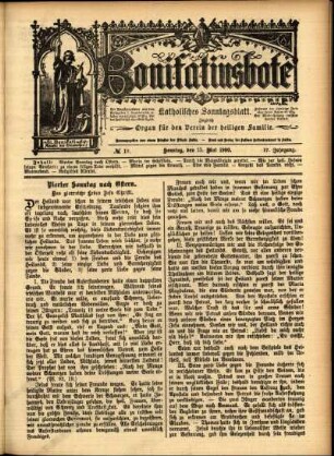 Erste Ausgabe vom Sonntag, den 13. Mai 1900.