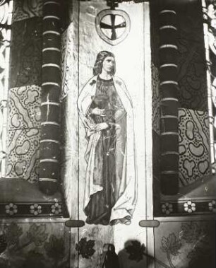 Ecclesia : Wandbild der Ecclesia (1879; C. Andreae) im Inneren des Beinhauses (um 1250) der Zisterzienser-Klosterkirche (1295-1368)