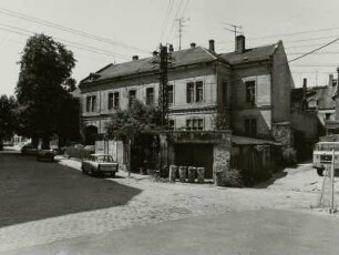 Glauchau, Schulplatz 1, Geschäftshaus, Eckansicht