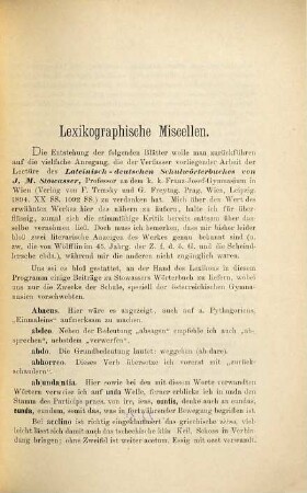Lexikographische Miscellen