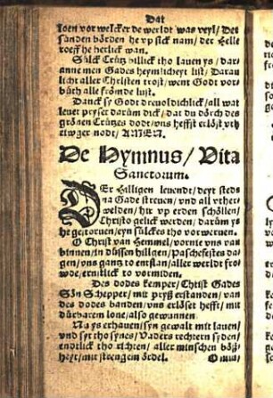 De hymnus / Vita Sanctorum.