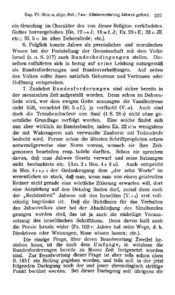 [... aber Prinzip der Alleinverehrung Jahwes, der trotzdem kein "Lokalgott" war.]