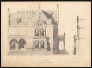 Villa Kunheim, Berlin-Niederschönweide: Ansicht und Fassadenschnitt