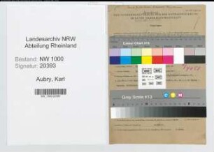 Entnazifizierung Karl Aubry, geb. 21.03.1886 (Ingenieur)