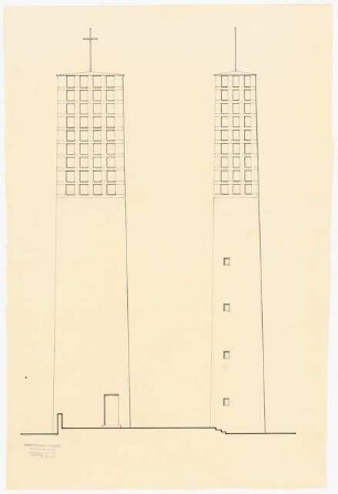 Evangelische Kirche, Gütersloh: Skizze Turm 1:10