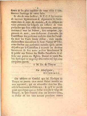 Premier Mémoire A Consulter. Monsieur l'Evêque de Troyes a donné le 27 Décembre 1754 un Mandement dont la teneur suit ...