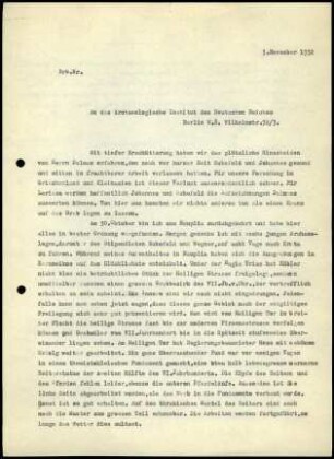 G. Karo an DAI Zentrale