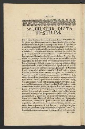 Sequuntur Dicta Testium.