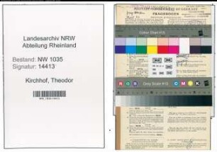 Entnazifizierung Theodor Kirchhof , geb. 24.06.1911 (Markenausgeber)