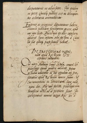 De professione nominum apud Rectorem et receptione novorum.