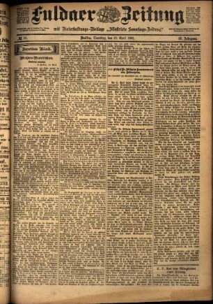Zweite Ausgabe vom Samstag, den 20. April 1901.