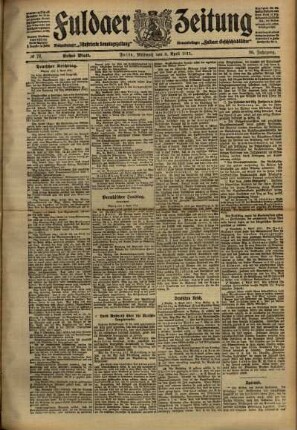 Erste Ausgabe vom Mittwoch, den 05. April 1911.