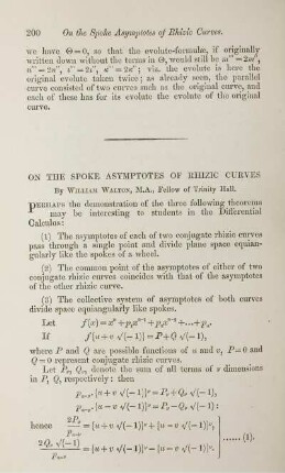 On the spoke asymptotes of Rhizic curves.