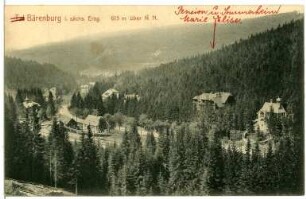 Bärenburg. Blick auf Tal Bärenburg, Pension Marie Elise