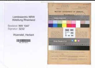 Entnazifizierung Herbert Wuenstel , geb. 31.08.1906 (Buerovorsteher)