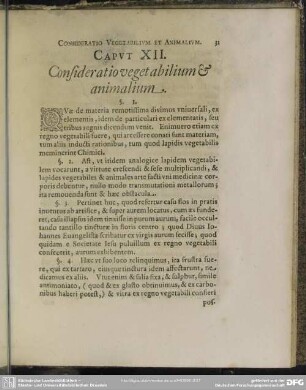 Caput XII. Consideratio vegetabilium & animalium