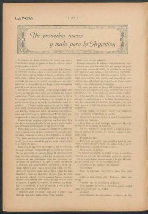 Un proverbio nuevo y malo para la Argentina