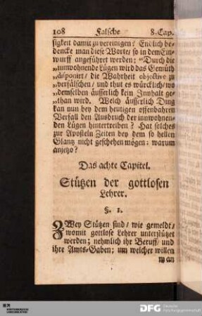Das achte Capitel. Stützen der gottlosen Lehrer.