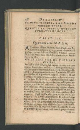 Caput III. Quaenam vere Mala.