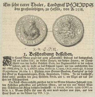 Bildnis von Landgraf Philipp des großmüthigen zu Hessen