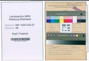 Entnazifizierung Friedrich Kopf , geb. 07.12.1872 (Kaufmann)