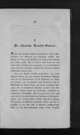 V. Die öffentliche Gemälde-Gallerie.