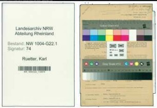 Entnazifizierung Karl Ruetter , geb. 09.07.1909 (Kaufm.Angestellter)