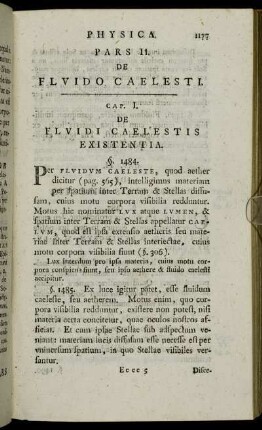 Pars II. De Fluido Caelesti