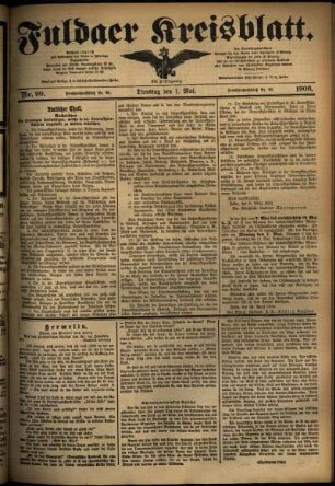 Ausgabe vom Dienstag, den 01. Mai 1906.